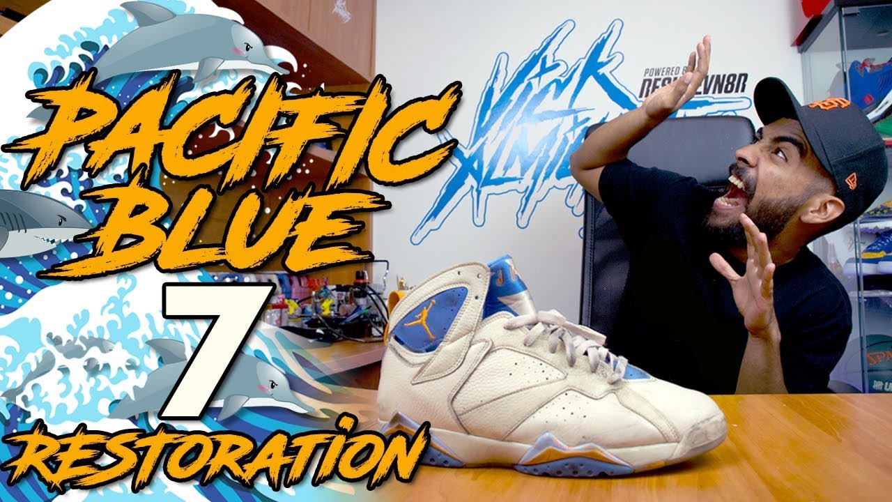 Jordan 7 Pacific Blue Restoration + How to Match Midsole Paint
