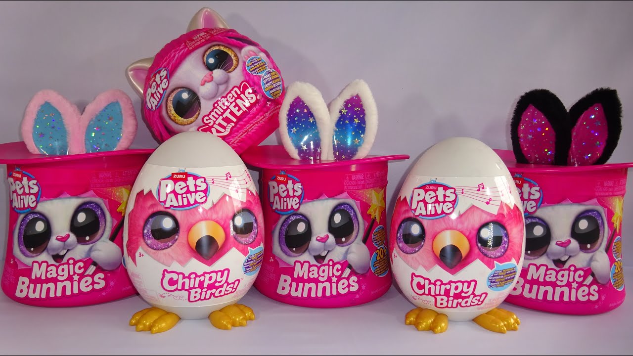 UNBOXING Zuru Pets Alive Magic Bunnies, Chirpy Birds and Smitten Kittens Mystery Surprise Toys ASMR