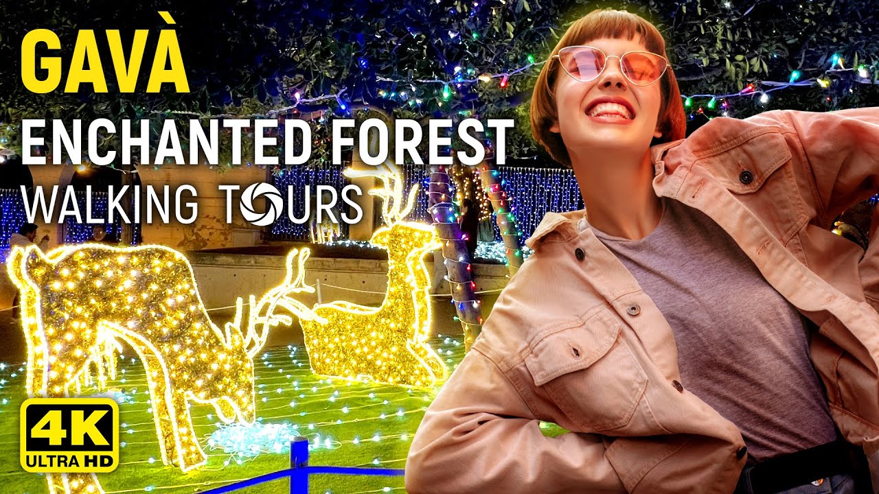 4K Gav&agrave; (Catalonia, Spain) The Enchanted Forest Walking Tour &bull; December 2022
