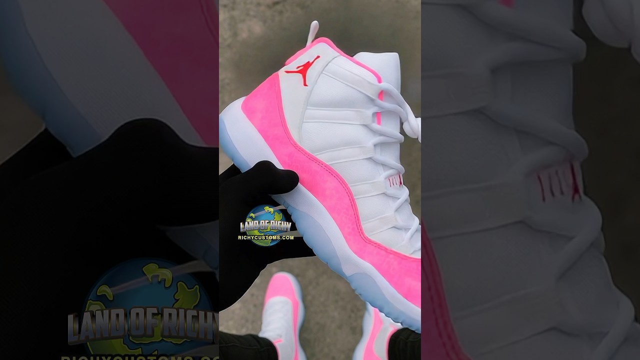 Pink Barbie Lady Retro 11 #Barbie #laborday  #retro11 #womensneakers #richycustoms #pink #womenshoes