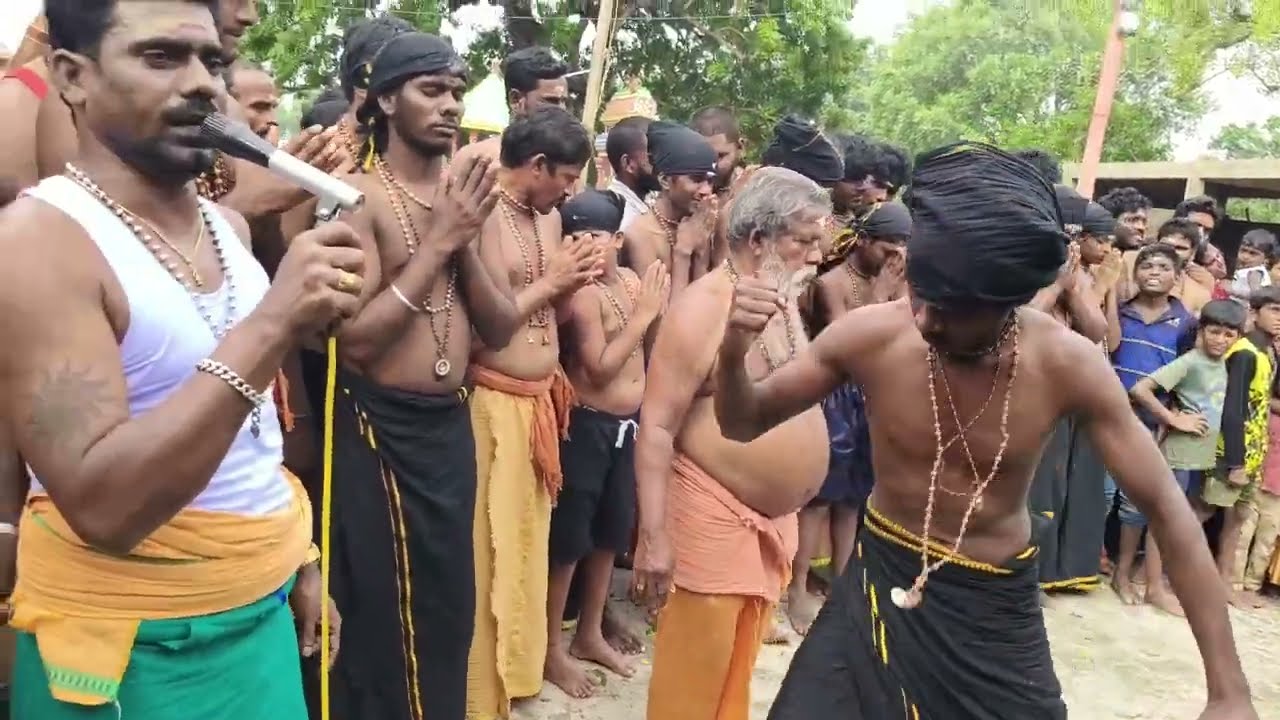 கன்னி பூஜையில் அருள் வந்து ஆடும் வாலிபர் வேடிக்கை பார்த்தவர்கள் சாமி ஆடிய காட்சி