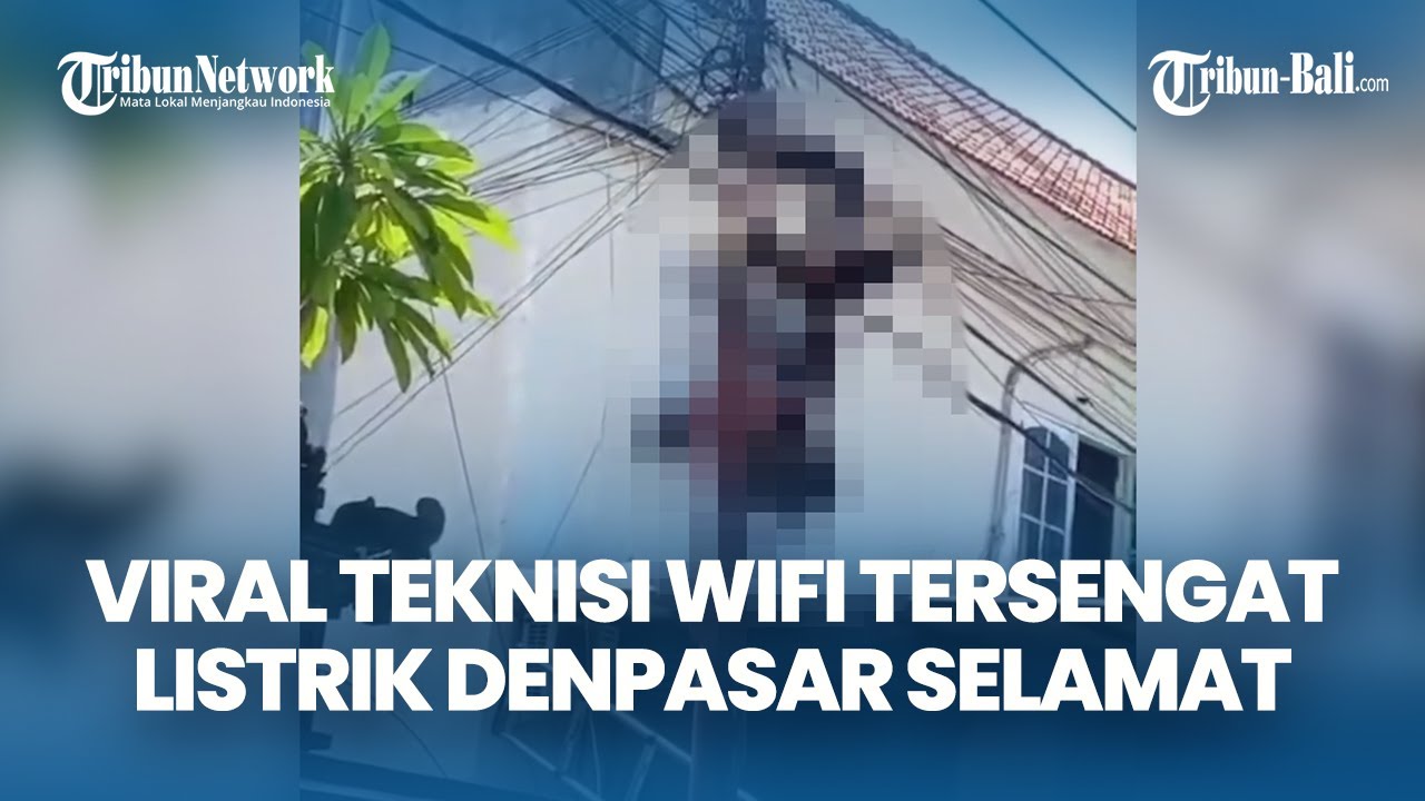 VIRAL Video Teknisi WiFi Tergantung di Tiang Listrik & Sempat Dikira Tewas, Polisi: Korban Selamat