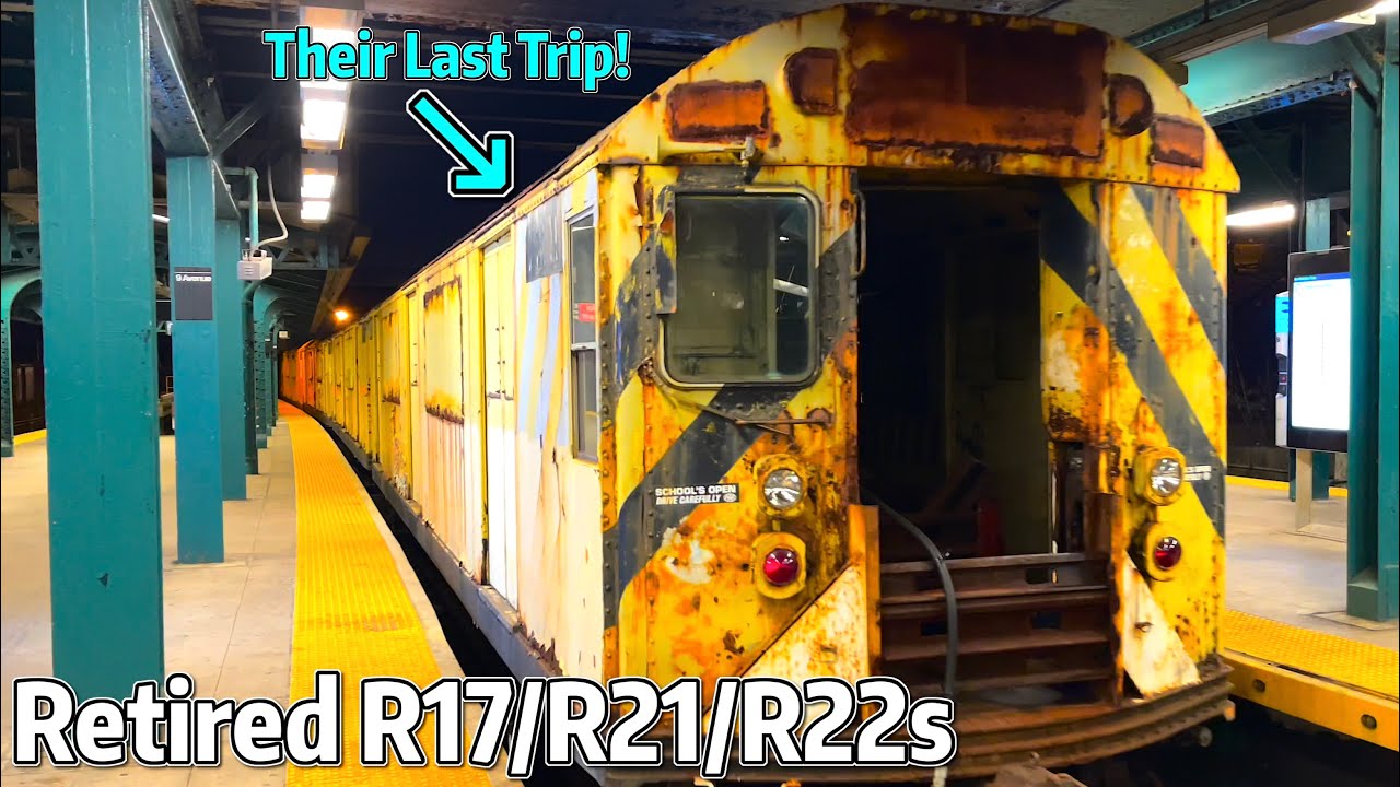 ⁴ᴷ⁶⁰ Retired R17/R21/R22 Continuous Welded Rail Cars Transferring to 38th Street Yard to be Scrapped