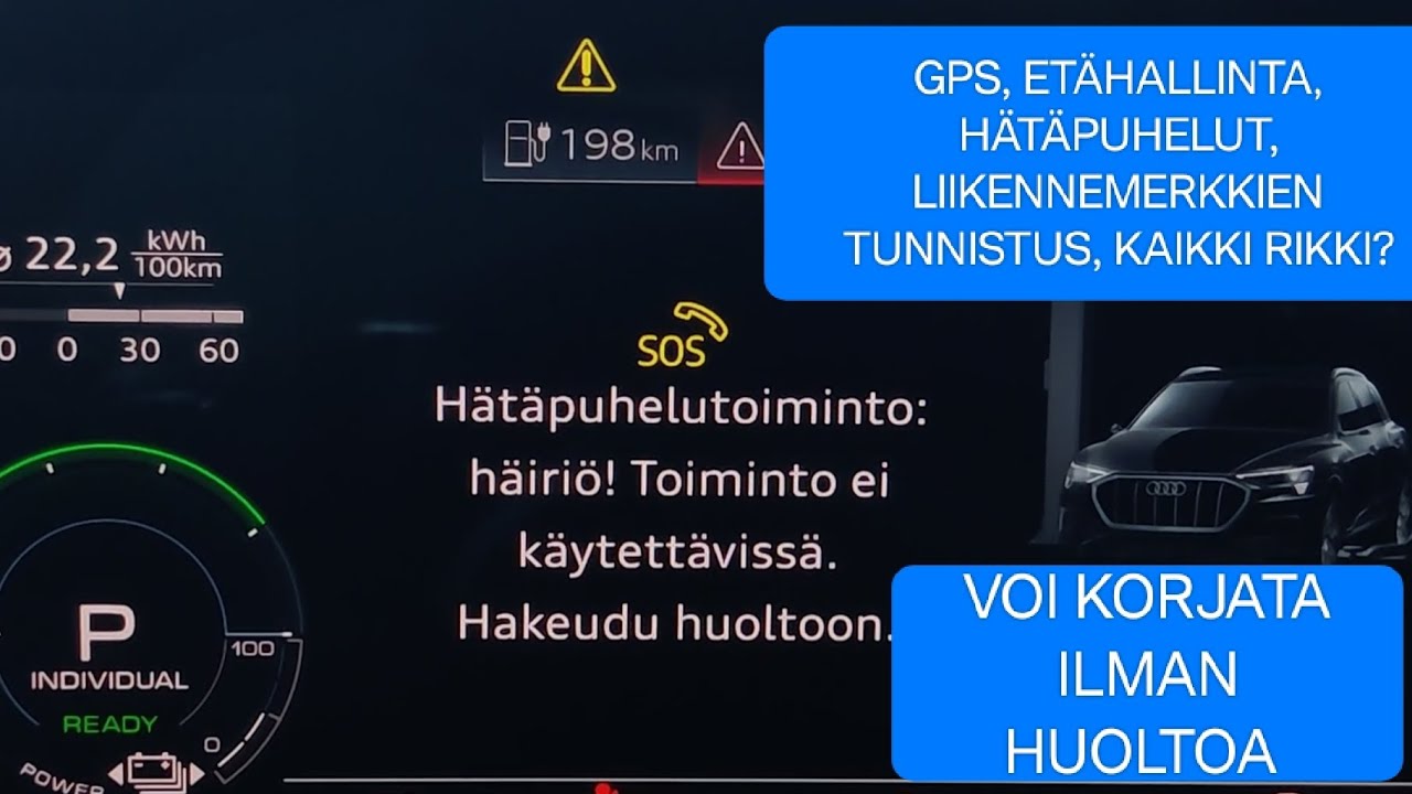 Kotikorjaus Audi e-tronin hätäpuhelutoiminnon vikaan
