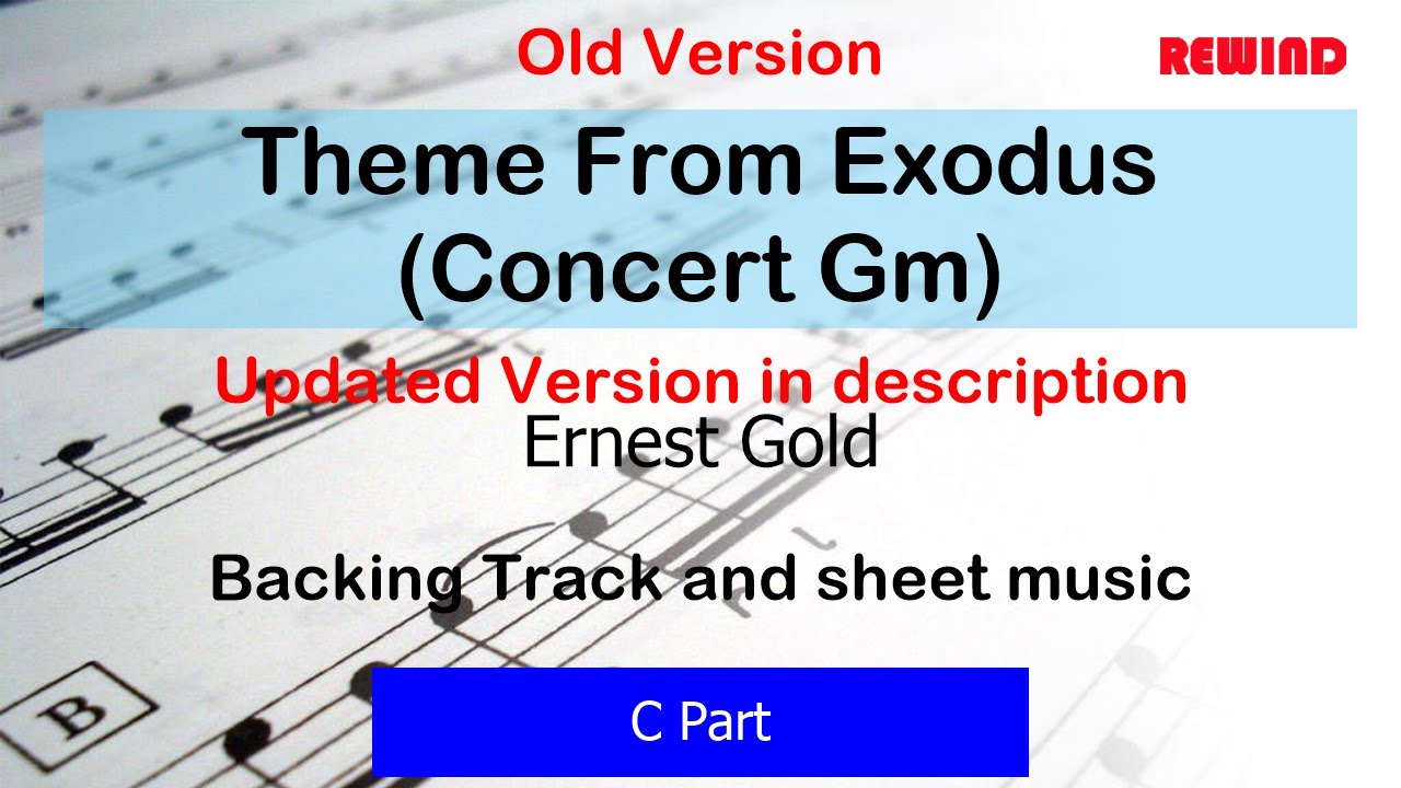 OLD Version Theme From Exodus V2 Flute Violin Backing Track and Sheet Music