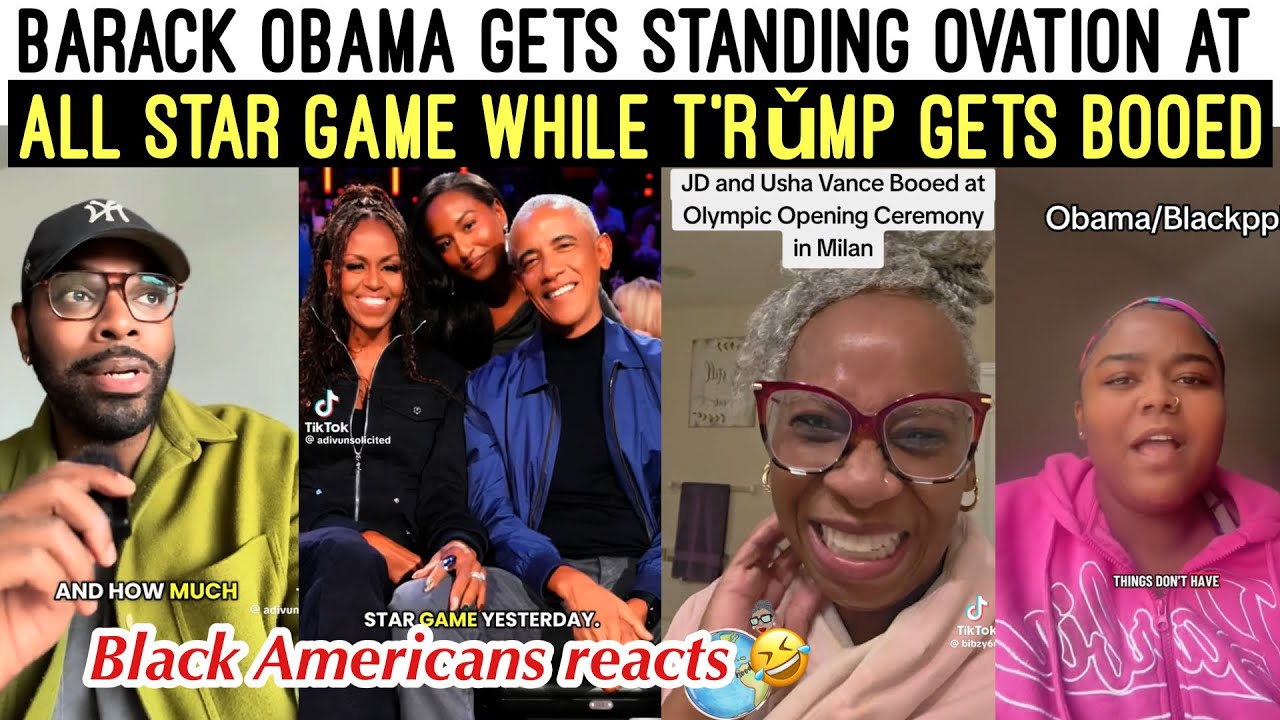 BL🖤CK AMERICANS REACTS TO OBAMA GETS STANDING OVATION 🤣 AT ALL STAR GAMES WHILE T’’RÜMP GETS BOOED