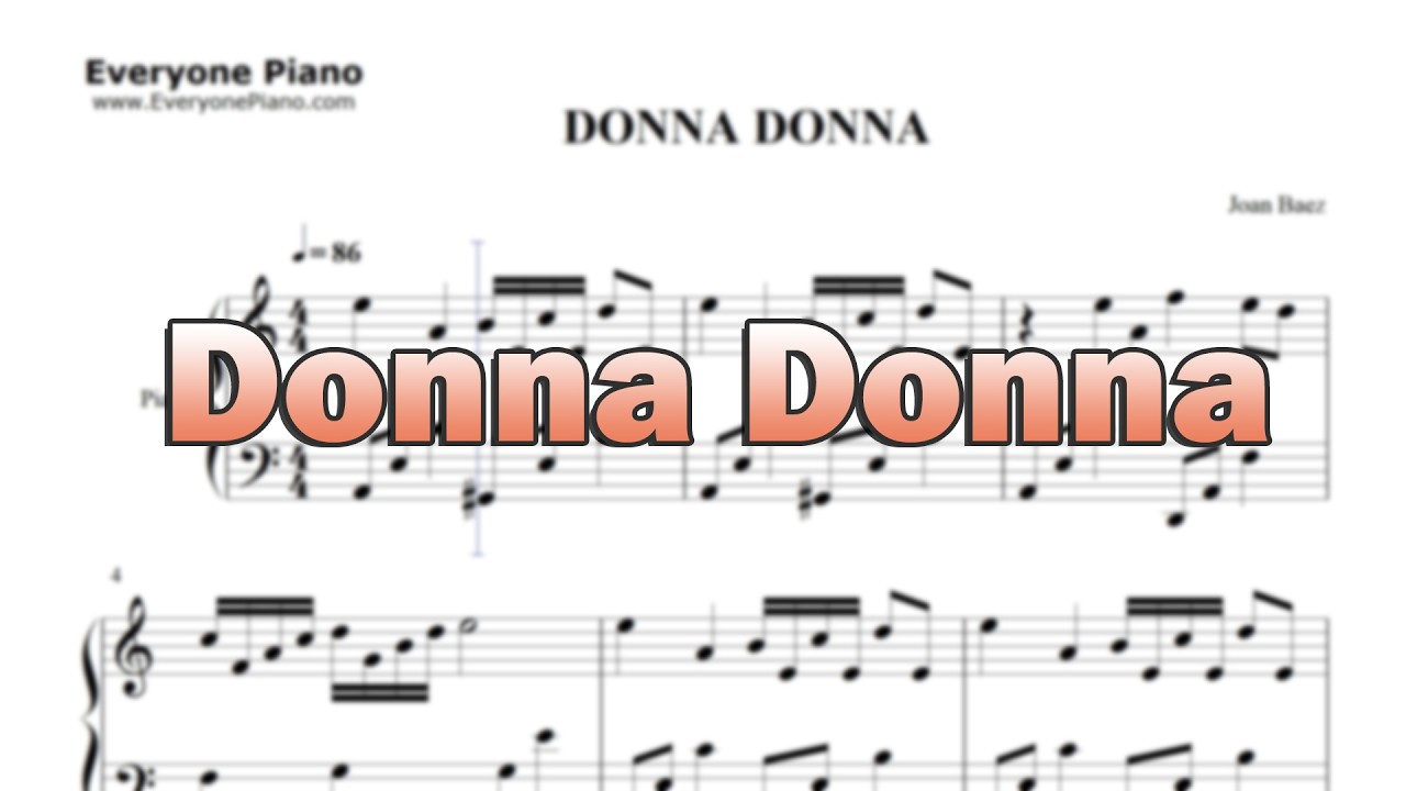 Donna Donna-Dona Dona-Joan Baez - Sheet Music in the Intro