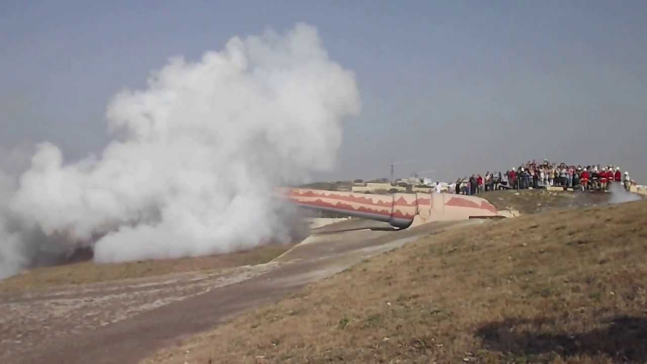 Firing of the 100-ton gun at Fort Rinella. 5th May 2013