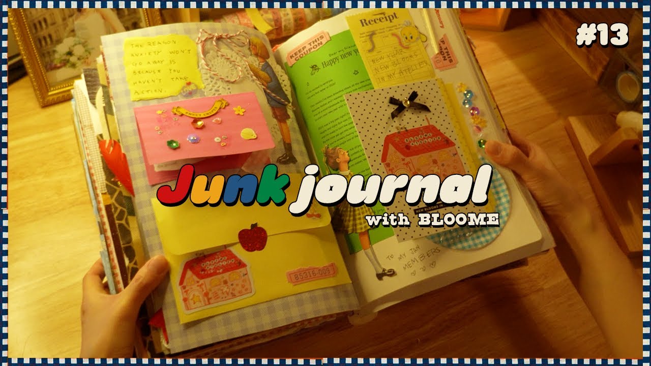 4K ASMR | Junk Journal | January Bloome Art mail club Junk Journal