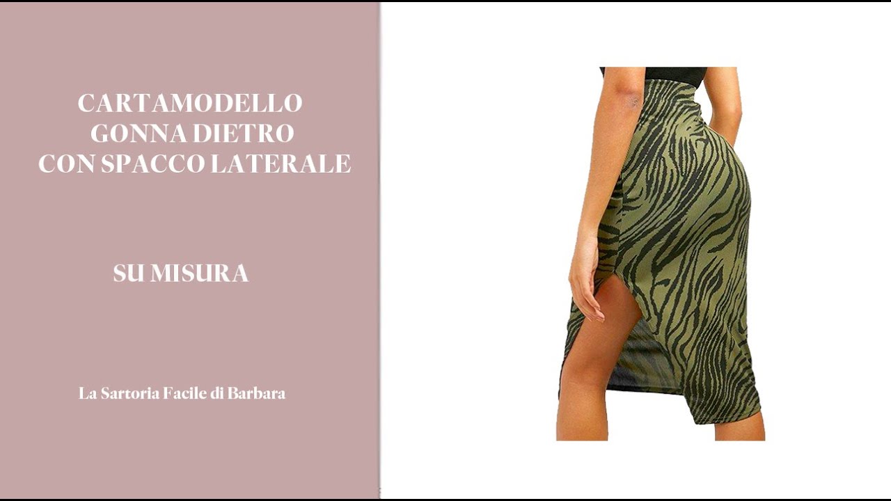 25 CARTAMODELLO GONNA DIETRO CON SPACCO LATERALE