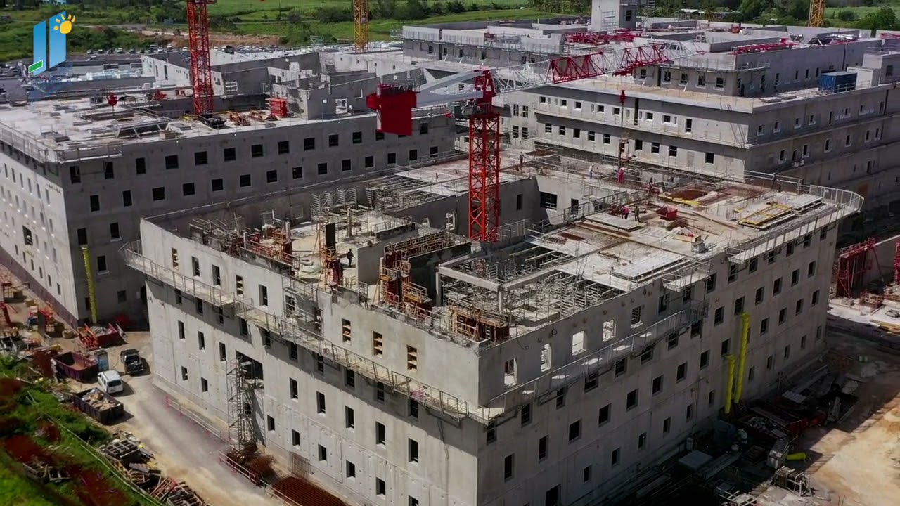 Le Chantier du Nouveau CHU de la Guadeloupe Mars-Avril2021