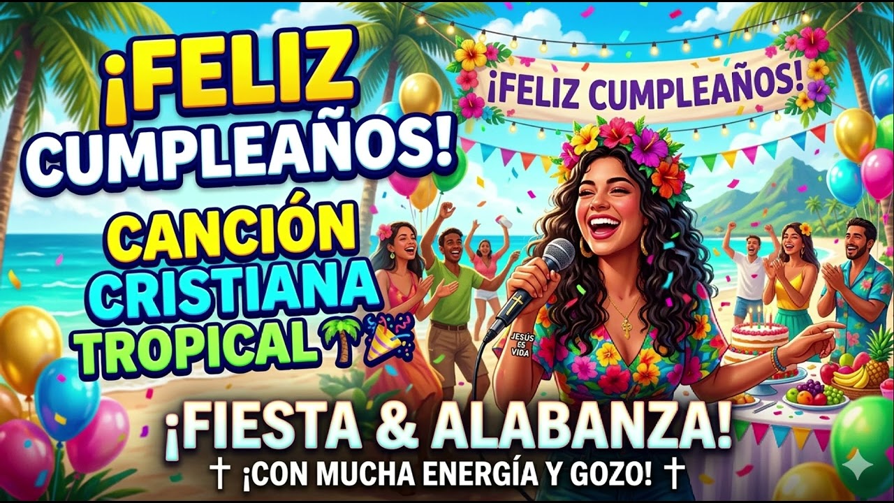 ¡Feliz Cumpleaños! 🥳 Canción Cristiana Tropical (Mucha Energía y Gozo) 🌴✨