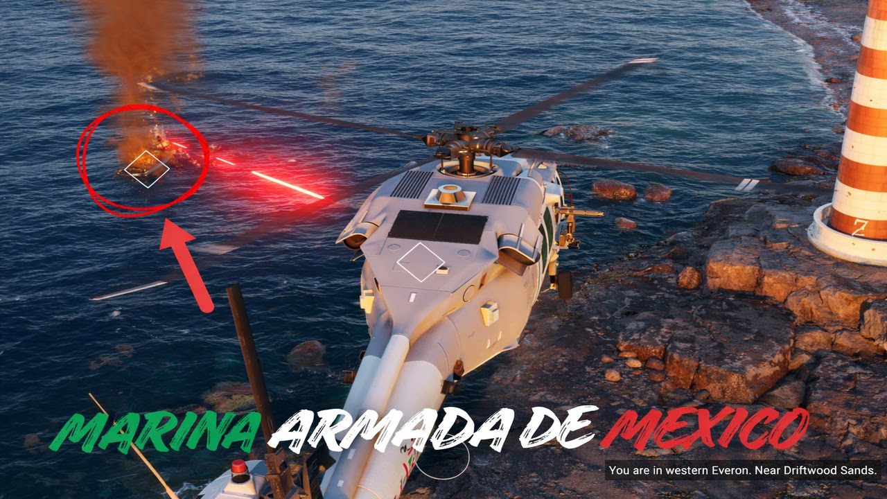 Marina Armada de Mexico, Asi es una persecución marítima con apoyo aéreo en ARMA REFORGER!!!