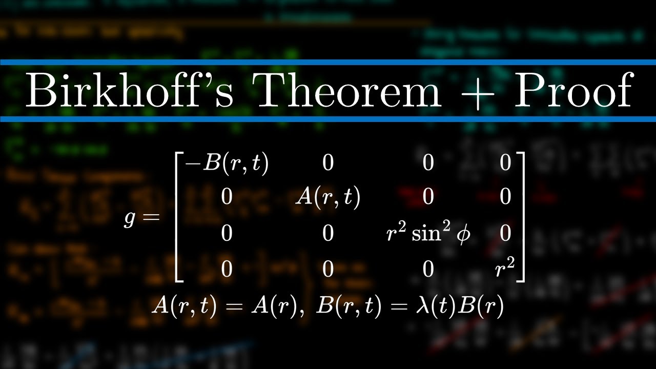 Birkhoff's Theorem and Proof | General Relativity