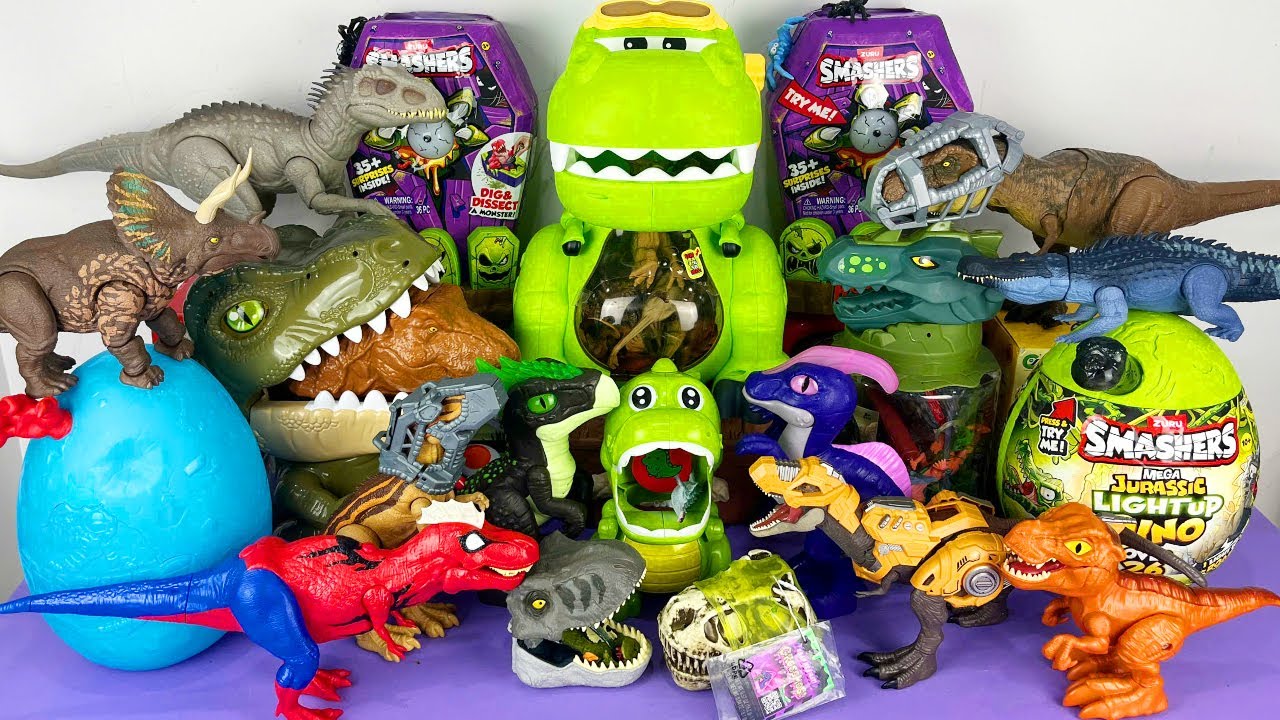 Jurassic World Unboxing Review Asmr Colorful Dinosaur T-rex Indominus Rex Triceratops Spino Mosa