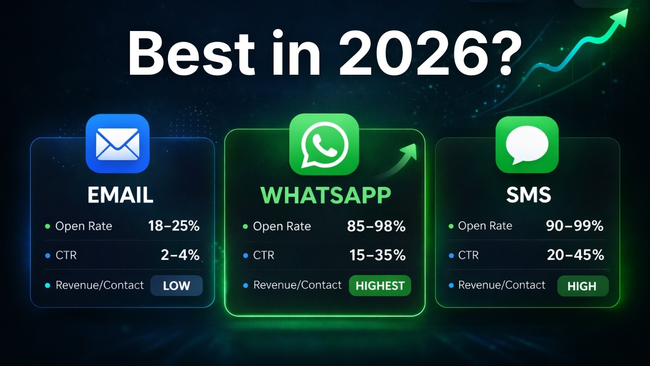 SMS vs WhatsApp vs Email Marketing (2026): Which Retention Channel Is BEST for E-commerce?