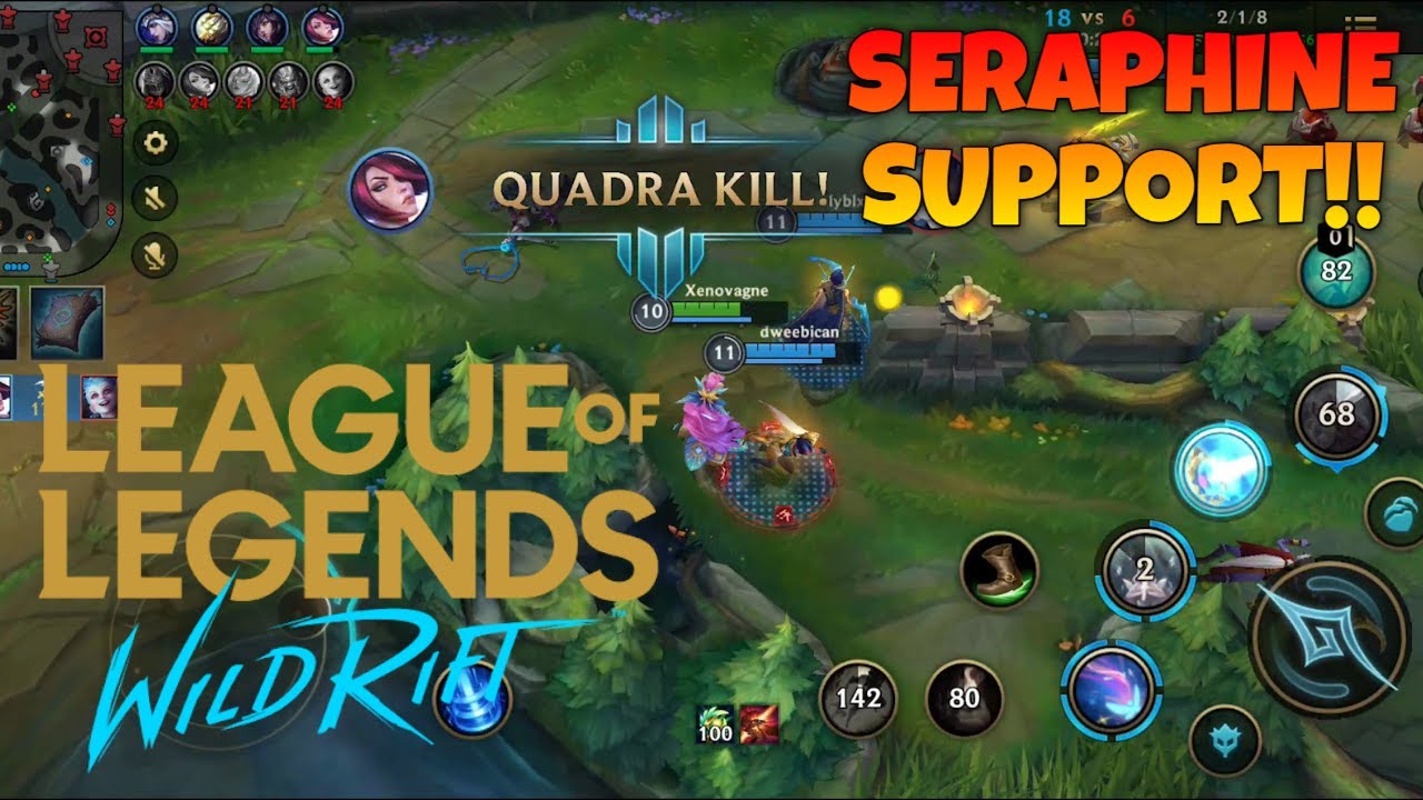 League of Legends: Wild Rift Seraphine Support Gameplay! (Regional Open Beta) | Xenovagne
