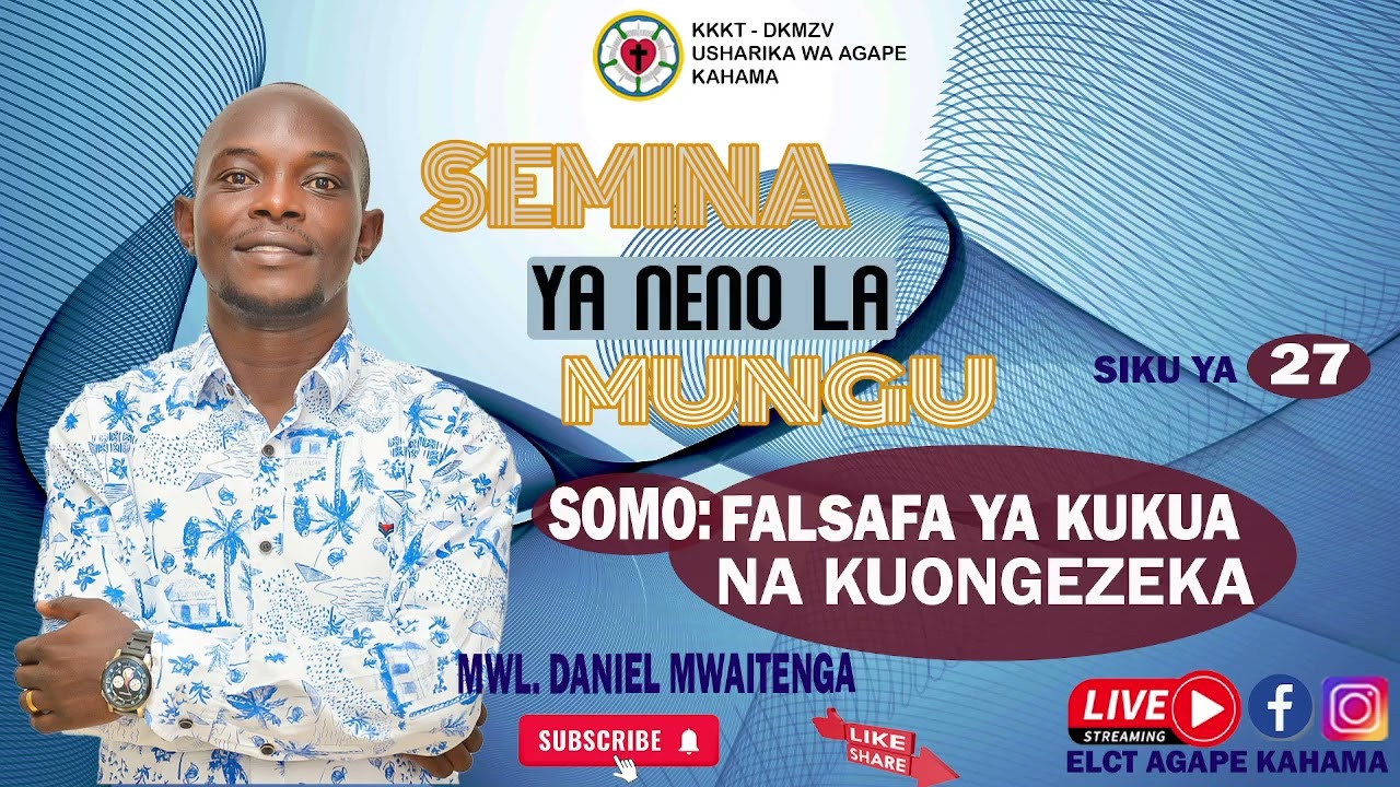 LIVE 🔴 (DAY3) SEMINA YA NENO LA MUNGU. - KKKT AGAPE KAHAMA   SOMO: FALSAFA YA KUKUA NA KUONGEZEKA