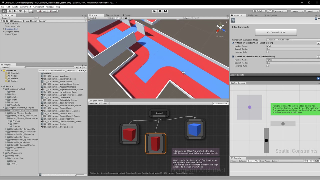 Dungeon Architect: Spatial Constraint Graph [Unity]