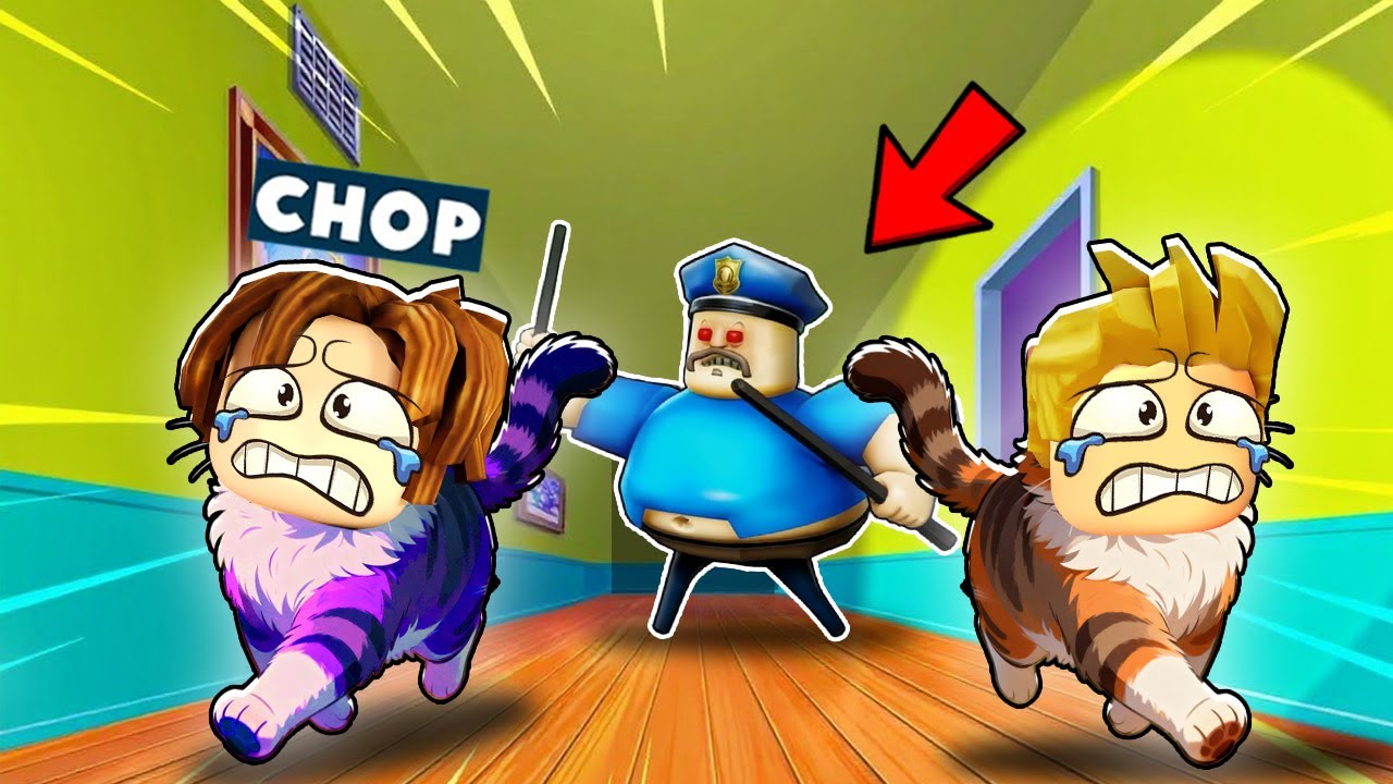 ROBLOX CHOP AND FROSTY ESCAPE THE POLICE AS CATS CHALLENGE