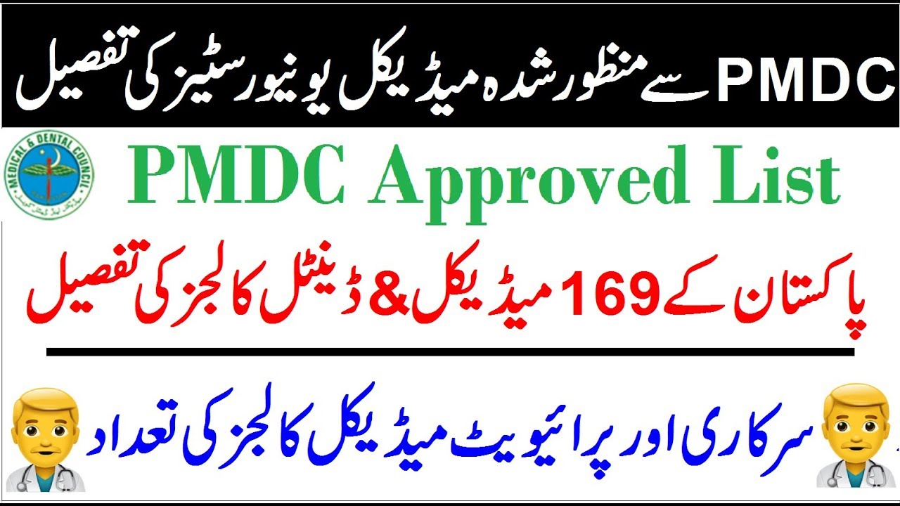 PMDC Approved 169 Medical Colleges in Pakistan !! Complete Details