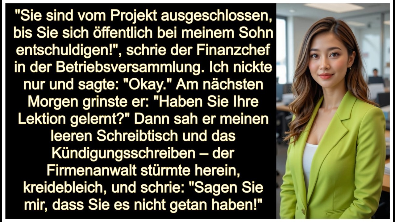 CFO wollte eine Entschuldigung – ich aktivierte stattdessen eine Vertragsklausel | Rache