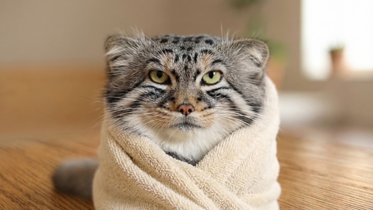 World's Grumpiest Wild Pallas's Cat Moved Into My House (1 Year Transformation)