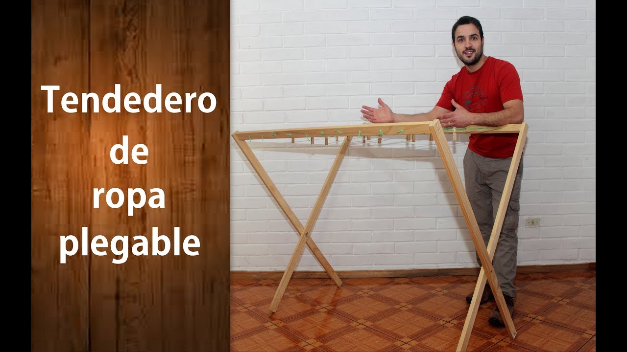 COMO HACER UN TENDEDERO DE ROPA PLEGABLE Y PORTATIL Fácil