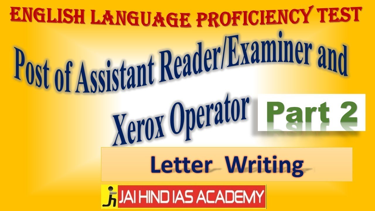 Formal Letter Writing for Madras High Court English Proficiency Test | JAI HIND IAS ACADEMY