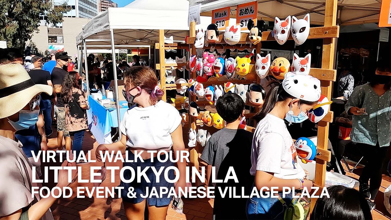 [LA Street Walking Tour] Japanese food events in Little Tokyo in Downtown Los Angeles[4K]