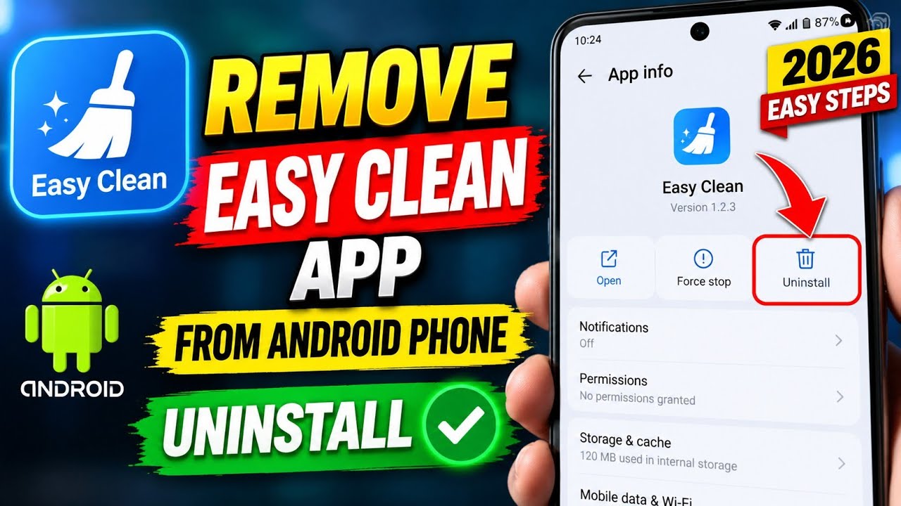 How to remove easy clean app from Android phone 2026 | uninstall easy clean app