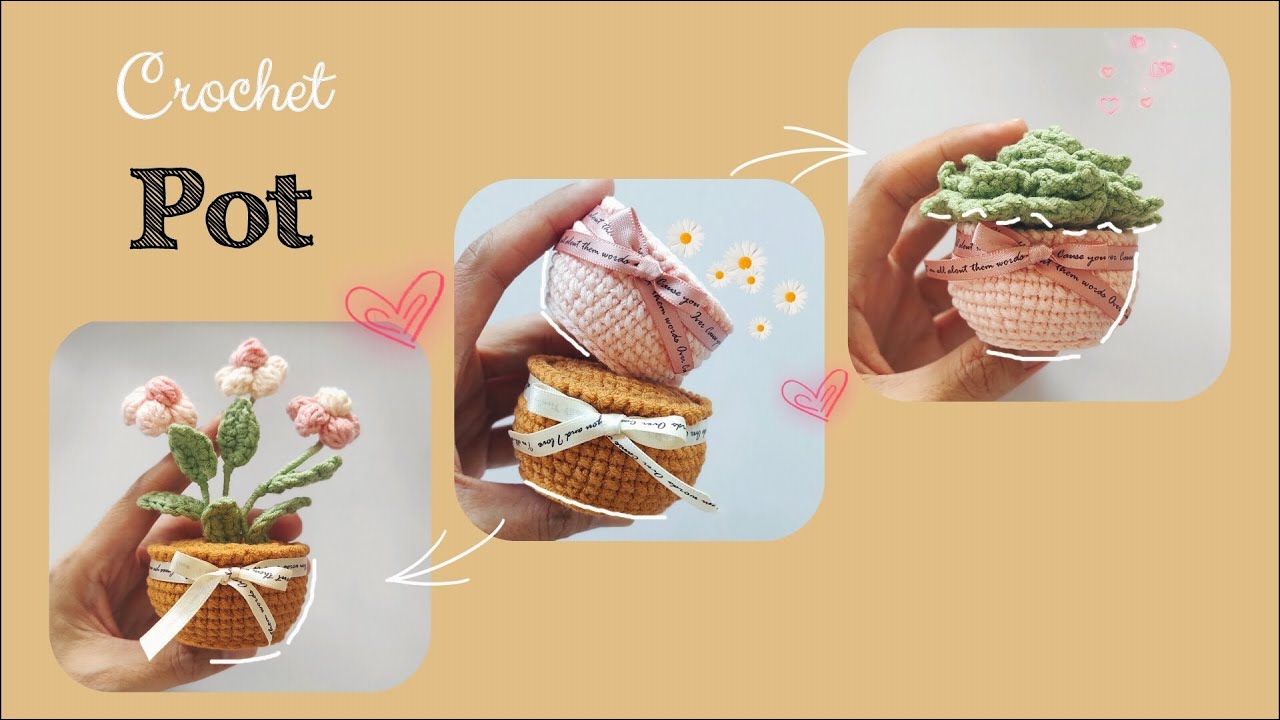 Crochet pot #crochet #videotutorial #handmade #diy