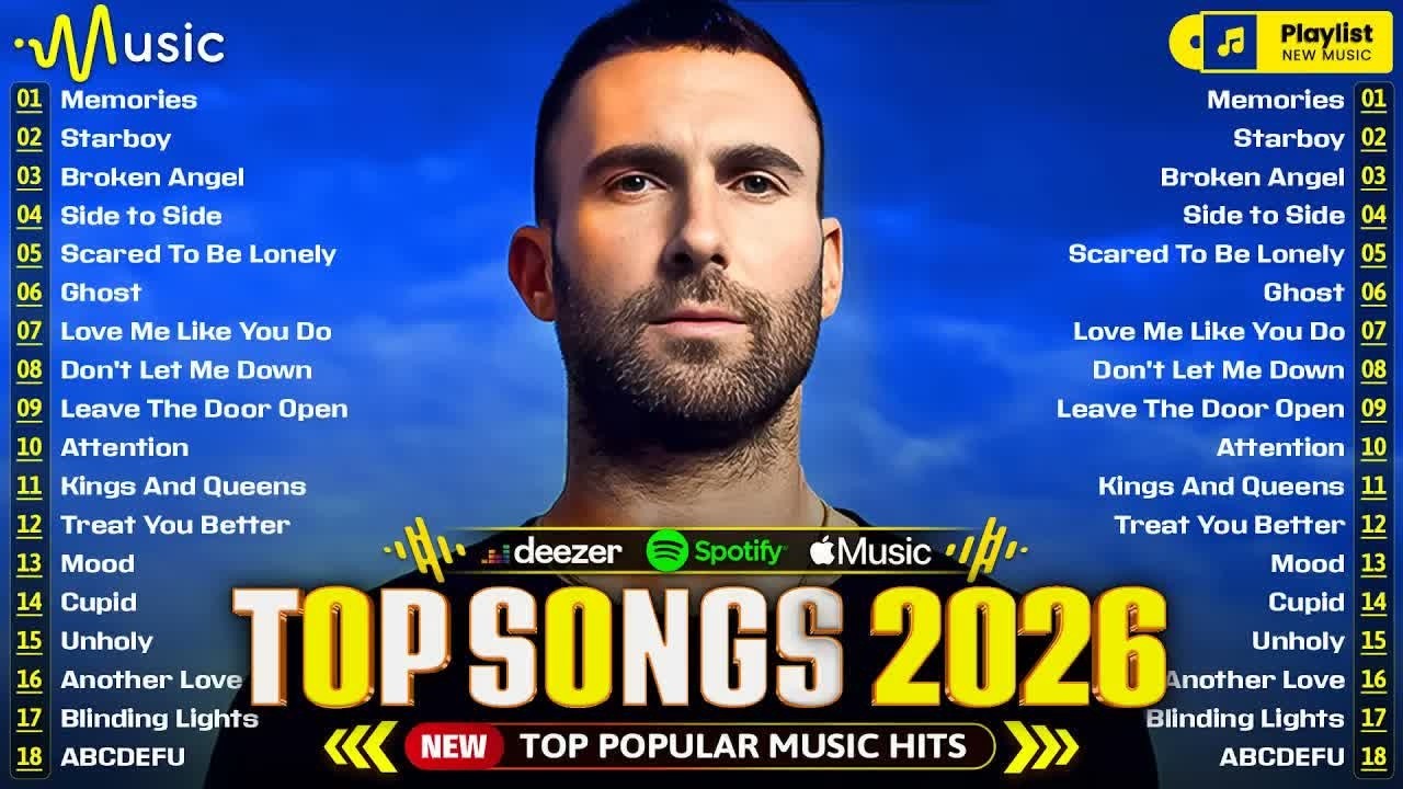 Spotify 🍑 Top Hits 2026 🍆 Maroon 5, The Weeknd, Selena Gomez, Ed Sheeran, Adele, Justin Bieber