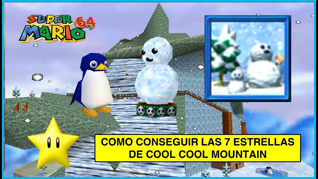 COMO CONSEGUIR LAS 7 ESTRELLAS EN COOL COOL MOUNTAIN EN SUPER MARIO 64