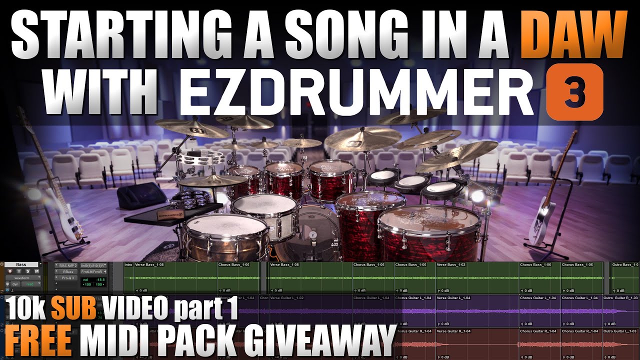 Запуск песни в DAW с помощью EZDrummer 3