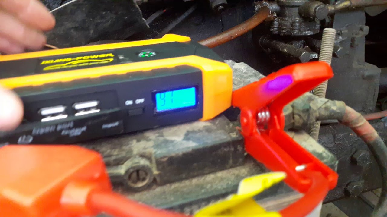 I tried to jump start my tractor using a portable jump starter battery