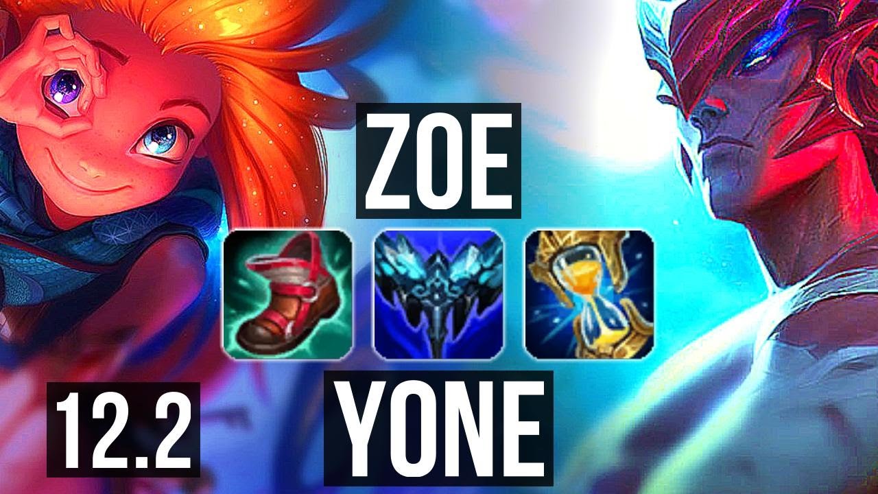 ZOE vs YONE (MID) | Rank 3 Zoe, 1.8M mastery, 3/1/7, 300+ games | BR Grandmaster | 12.2
