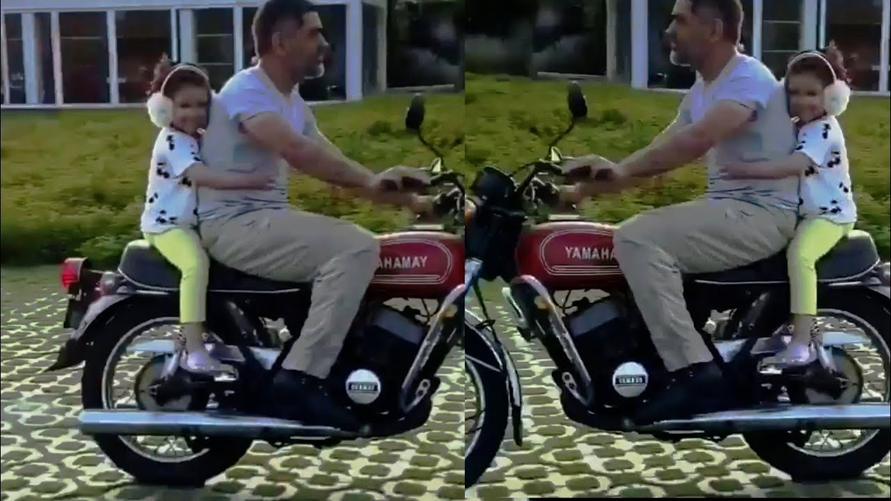 Watch Video: Ms Dhoni's, and Ziva Dhoni With Having Bike Riding in Their Home