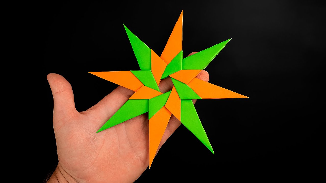 Origami: 8-Pointed Ninja Star / Shuriken - How to fold