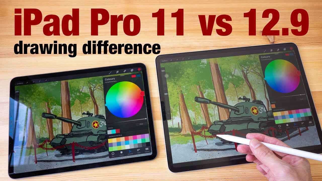 iPad Pro 11 против 12.9 для рисования (сравнение размеров)