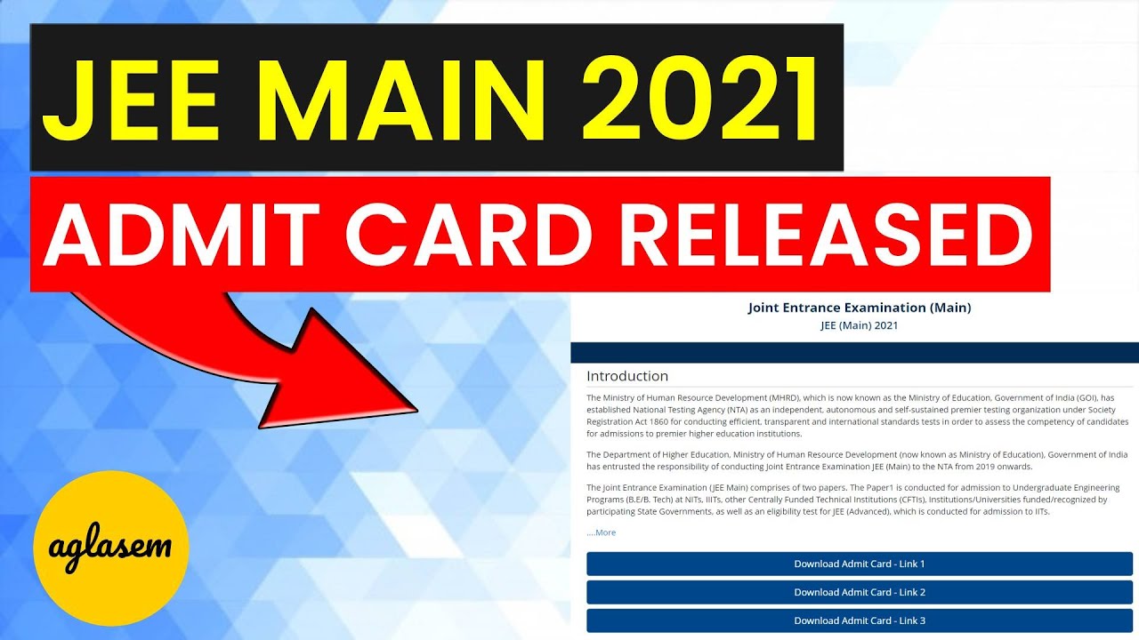 JEE Main 2021 Admit Card - How To Download Hall Ticket | Forgot Application No | Fill Undertaking