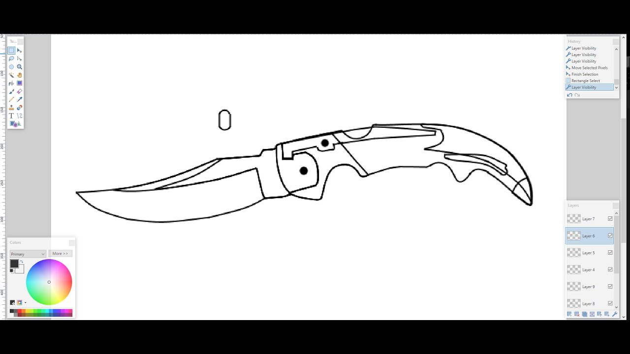 Making the paper CS:GO Falchion Knife Template