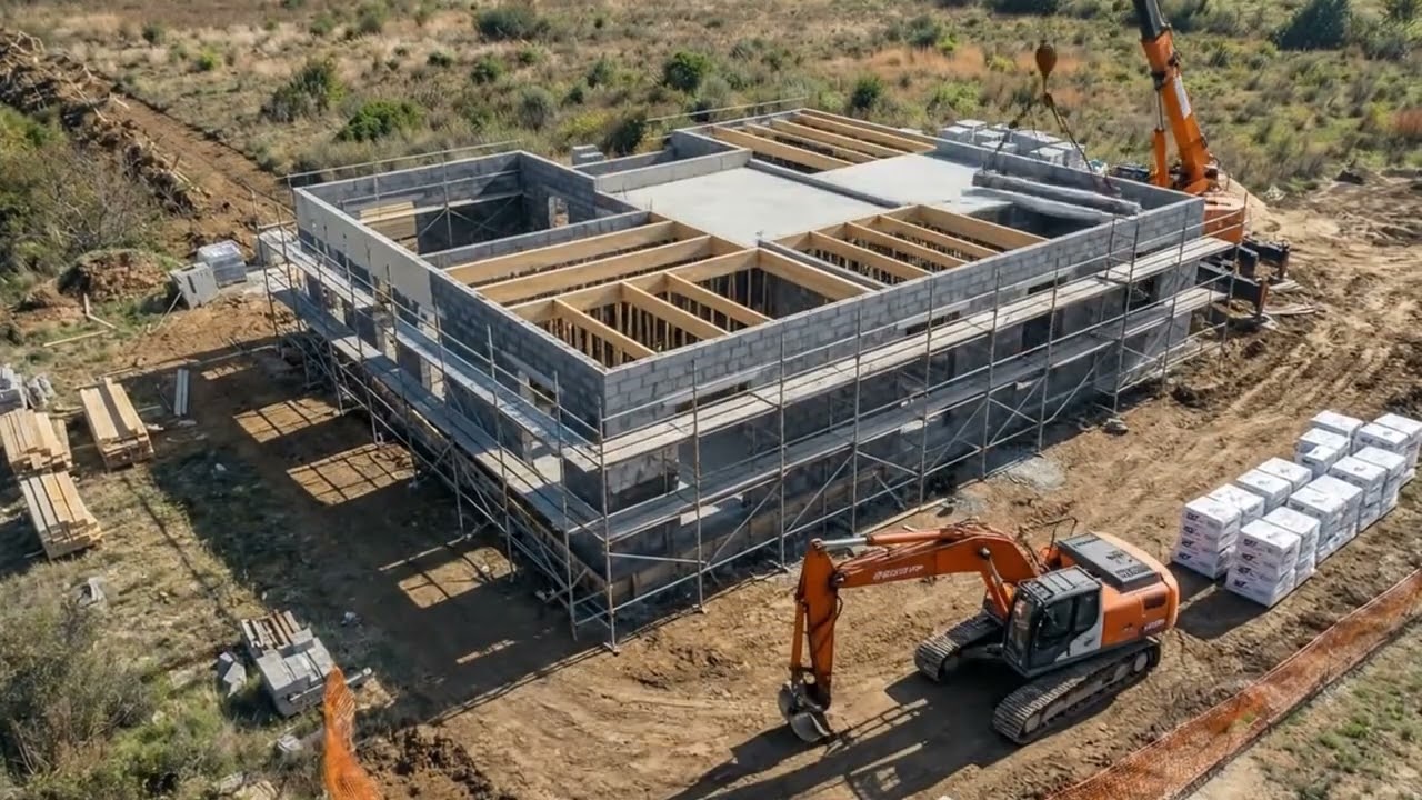 Minimalist Bungalow: Drone-View Construction From Raw Land to Finished Home