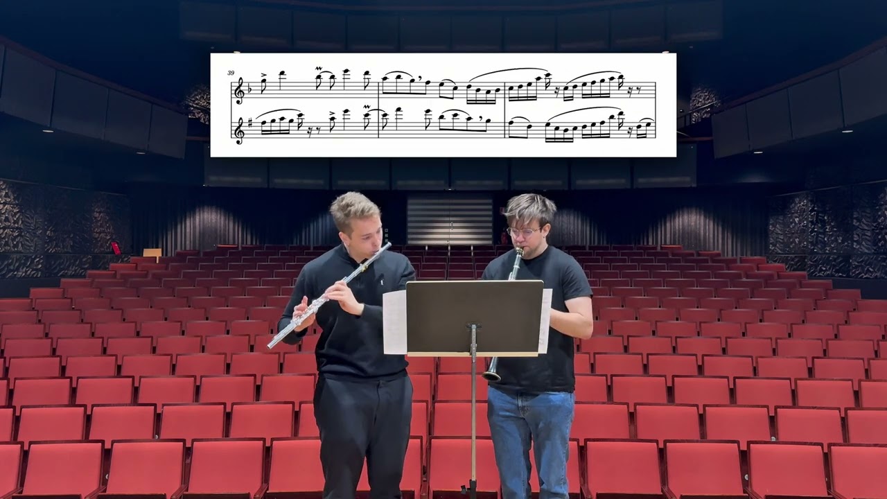Peter Compo: Five Canonic Duets - No. 1 𝑃𝑟𝑒𝑠𝑡𝑜 𝑎𝑔𝑖𝑡𝑎𝑡𝑜 for Clarinet and Flute