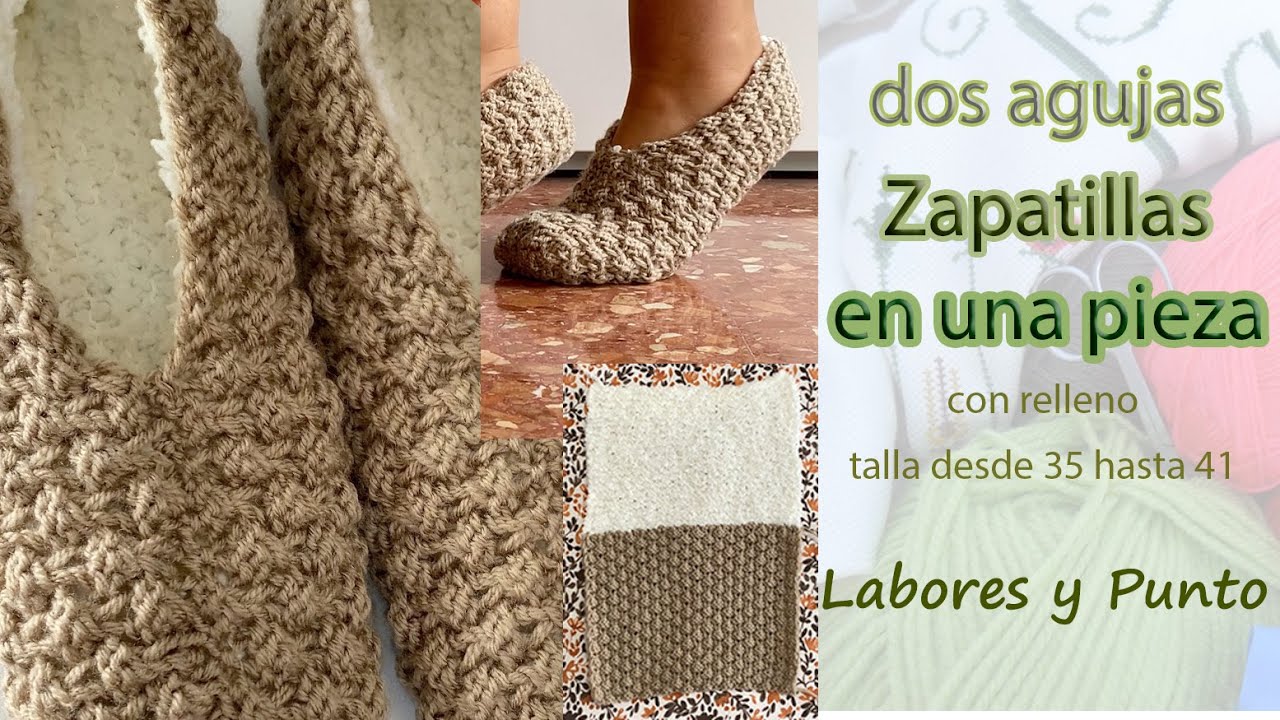 ✅ Zapatillas Expres dos agujas- Desde talla 35 hasta la 41- Labores y Punto