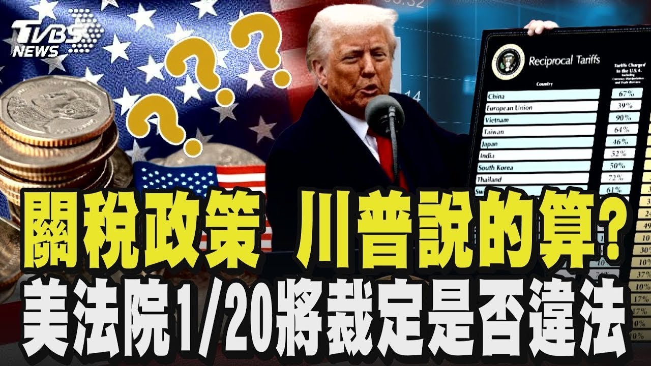 關稅政策 川普說的算? 美國法院1/20將裁定是否違法! 台灣5千億美金換15%關稅 半導體供應鏈4成移往美國?｜【