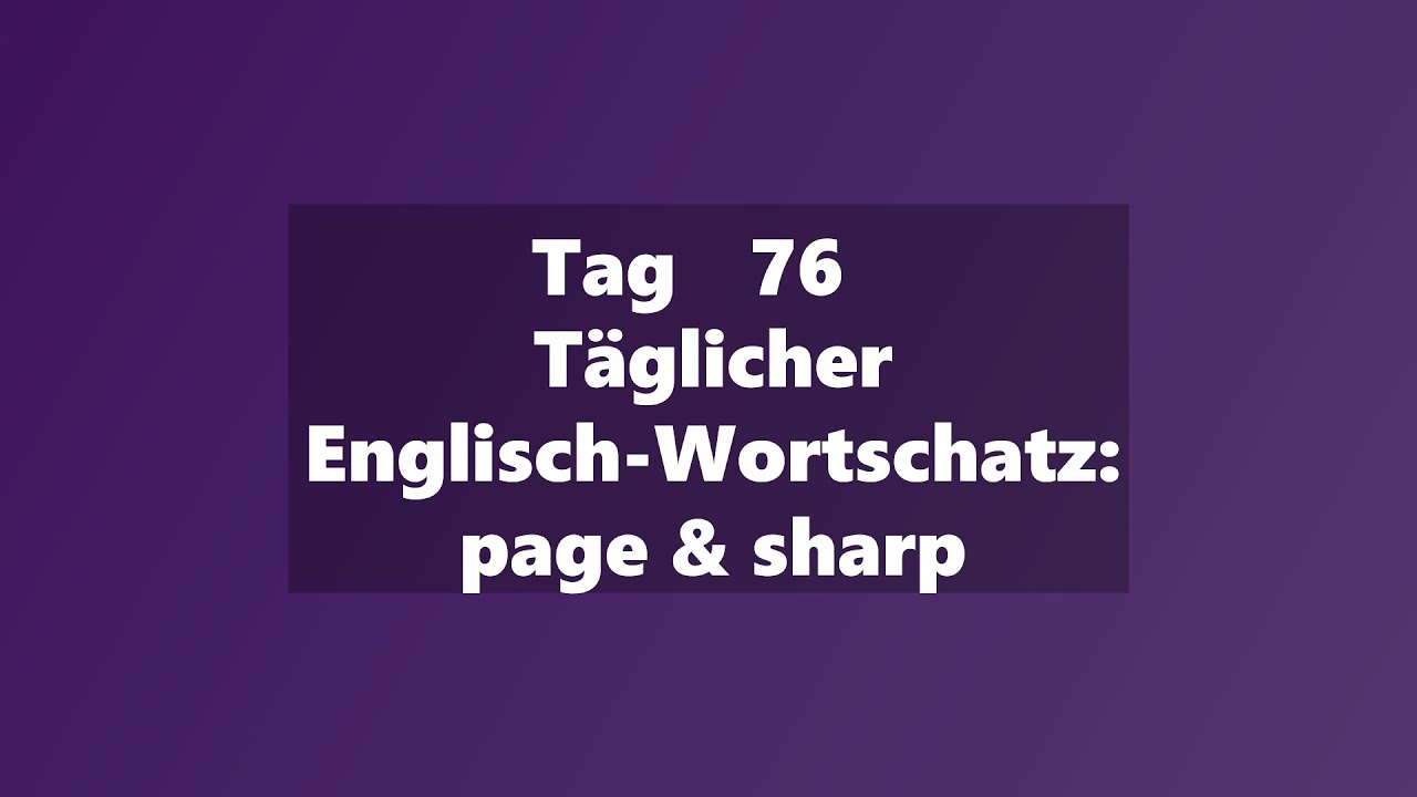 page & sharp | Dein täglicher Englisch-Wortschatz
