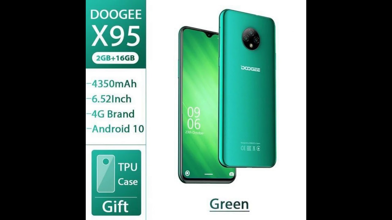 DOOGEE X95 Cellphones 6.52''MTK6737 16GB ROM Dual SIM 13MP Triple Camera 4350mAh SmartPhones Mobi...