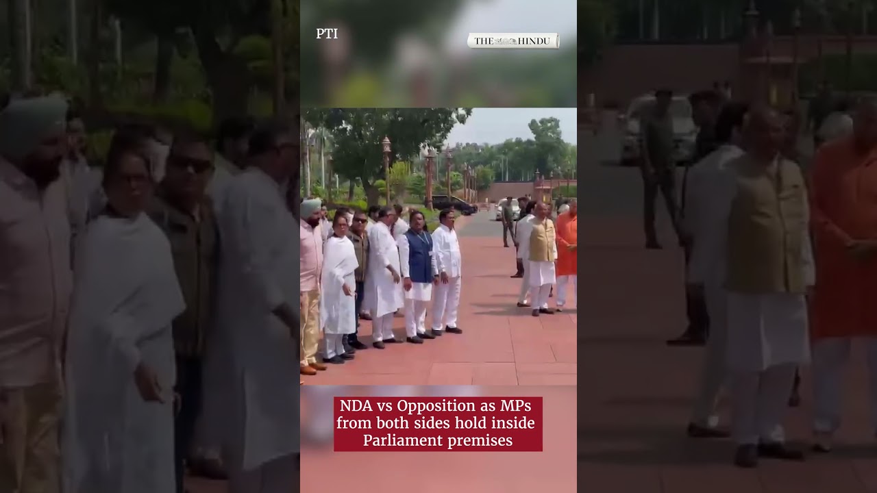 NDA and opposition MPs hold rival Protests Inside Parliament