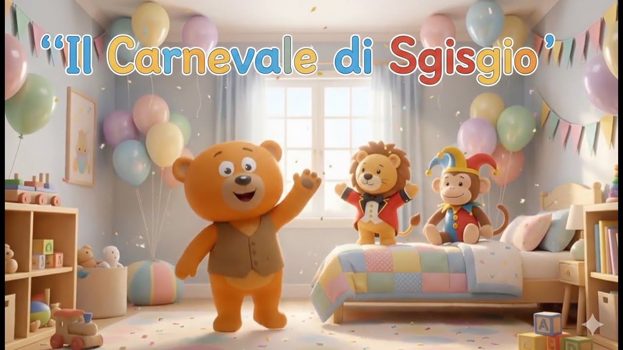 Filastrocca di Carnevale per Bambini - Il Carnevale di Sgisgio 🎭 | Canzoni per Infanzia e Asilo
